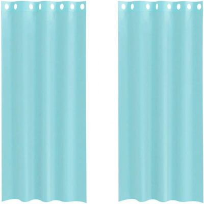 vidaXL Turkis Voile Gardiner med Oese - Voile Gardiner vidaXL Turkis Voile Gardiner med Oese - Voile Gardiner