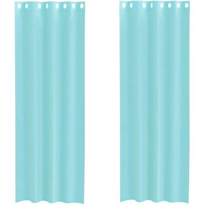 vidaXL Turquoise Voile Gordijnen met Ogen - Gordijnen vidaXL Turquoise Voile Gordijnen met Ogen - Gordijnen