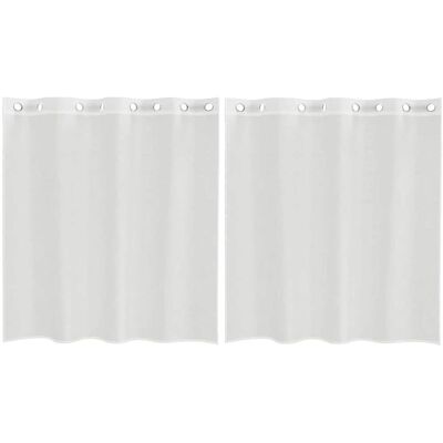 vidaXL Witte Voile Gordijn - 140x140cm Semi-transparant Decor vidaXL Witte Voile Gordijn - 140x140cm Semi-transparant Decor