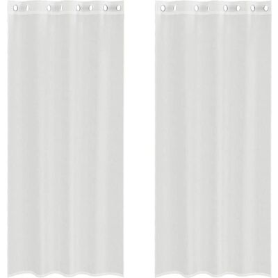 vidaXL Voile Gordijnen met Oogjes - 140x245cm - Wit - Voile Curtains vidaXL Voile Gordijnen met Oogjes - 140x245cm - Wit - Voile Curtains