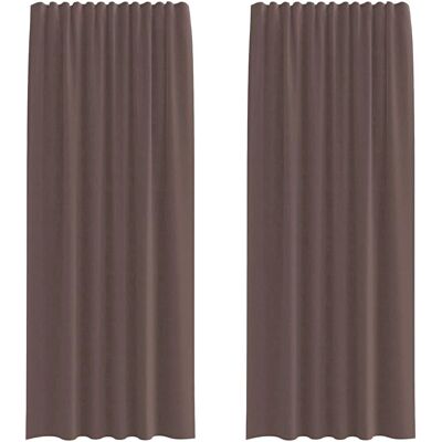 vidaXL Braune Voile-Vorhänge mit Stangentaschen - Vorhang vidaXL Braune Voile-Vorhänge mit Stangentaschen - Vorhang