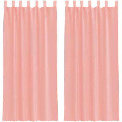 vidaXL Pink Voile Curtains with Rod Pockets - Curtains vidaXL Pink Voile Curtains with Rod Pockets - Curtains
