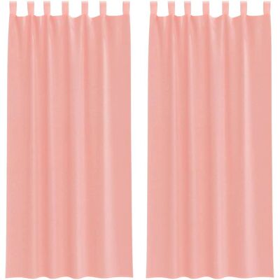 vidaXL Pink Voile Curtains with Rod Pockets - 2 pcs - Curtains vidaXL Pink Voile Curtains with Rod Pockets - 2 pcs - Curtains