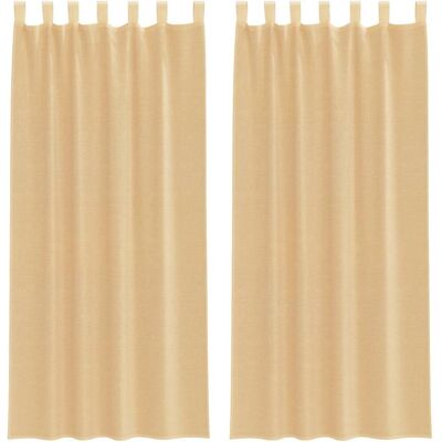vidaXL Sand Voile Curtains with Rod Pockets - Curtains vidaXL Sand Voile Curtains with Rod Pockets - Curtains