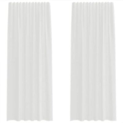vidaXL White Voile Curtains with Rod Pockets - Curtains vidaXL White Voile Curtains with Rod Pockets - Curtains