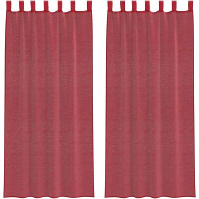 vidaXL Voile Curtains with Rod Pockets - Semi-transparent, 2 pcs, Wine Red vidaXL Voile Curtains with Rod Pockets - Semi-transparent, 2 pcs, Wine Red