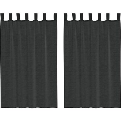 vidaXL Sorte Voile Gardiner - 140x175cm - Halvtransparent vidaXL Sorte Voile Gardiner - 140x175cm - Halvtransparent
