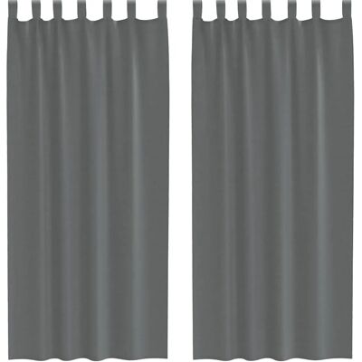 vidaXL Voile Vorhänge mit Schlaufen - 2 Stk. - Dunkelgrau - Lichtdurchlässig vidaXL Voile Vorhänge mit Schlaufen - 2 Stk. - Dunkelgrau - Lichtdurchlässig