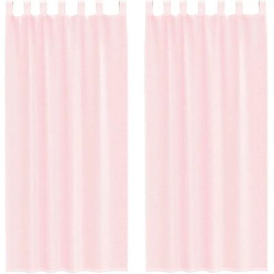 vidaXL Voile Curtains - mit Schlaufen - 140x245 cm - Light Pink - Curtain Type vidaXL Voile Curtains - mit Schlaufen - 140x245 cm - Light Pink - Curtain Type