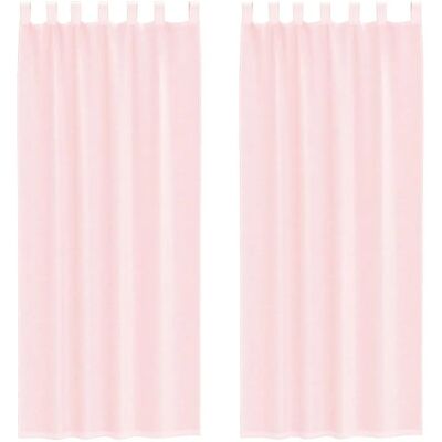vidaXL Voile Curtains - 2 pcs - Light Pink - 140x260cm - With Loops vidaXL Voile Curtains - 2 pcs - Light Pink - 140x260cm - With Loops