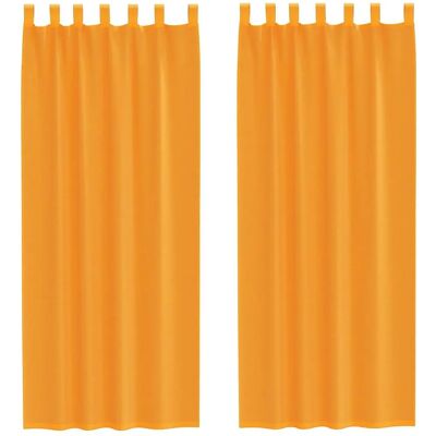 vidaXL Orange Voile Curtain with Slats - 140x260cm - 2 pcs vidaXL Orange Voile Curtain with Slats - 140x260cm - 2 pcs