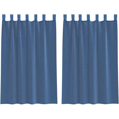 vidaXL Blue Voile Curtains 2 pcs - Semi-transparent Window Drapes vidaXL Blue Voile Curtains 2 pcs - Semi-transparent Window Drapes