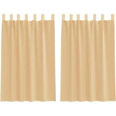 vidaXL Sand Voile Curtains with Loops 2 pcs - Curtain vidaXL Sand Voile Curtains with Loops 2 pcs - Curtain