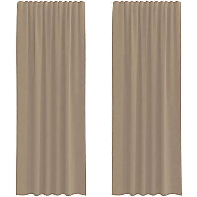 vidaXL Voile Curtains 2 pcs Light Brown 140x260cm - Voile Curtains vidaXL Voile Curtains 2 pcs Light Brown 140x260cm - Voile Curtains