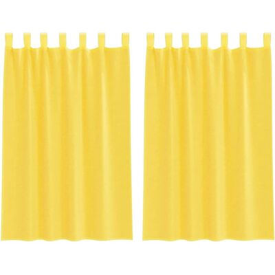 vidaXL Yellow Loops Voile Curtains - Curtains vidaXL Yellow Loops Voile Curtains - Curtains