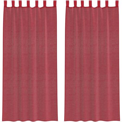 vidaXL Burgundy Semi-transparent Voile Curtains - 2 pcs vidaXL Burgundy Semi-transparent Voile Curtains - 2 pcs