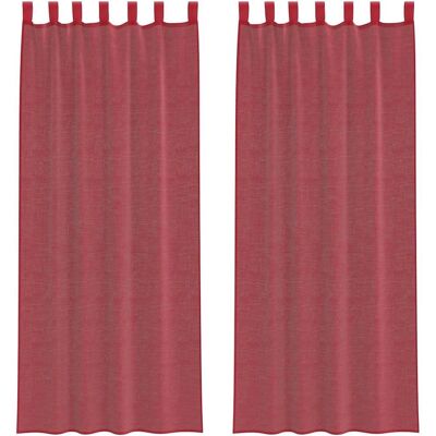 vidaXL Weinrote Voile Vorhänge mit Schlaufen 140x260 cm - Vorhänge vidaXL Weinrote Voile Vorhänge mit Schlaufen 140x260 cm - Vorhänge