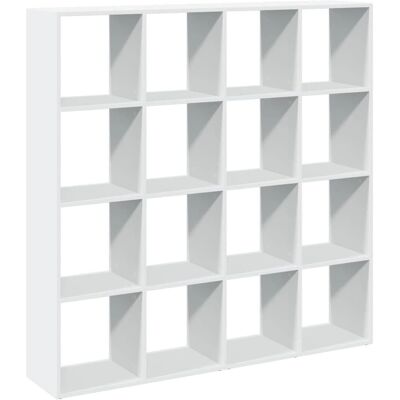 Estantería de madera de ingeniería blanca VidaXL - Almacenamiento en sala Estantería de madera de ingeniería blanca VidaXL - Almacenamiento en sala