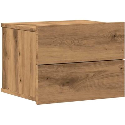 Table de chevet vidaXL en chêne artisanal - Fixée au mur - 40x32x30 cm - Publicité Table de chevet vidaXL en chêne artisanal - Fixée au mur - 40x32x30 cm - Publicité