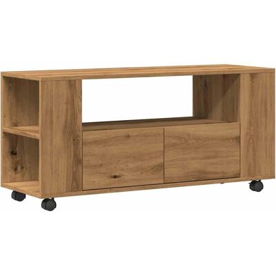 vidaXL Eichen TV-Schrank mit Rädern - TV Schrank vidaXL Eichen TV-Schrank mit Rädern - TV Schrank