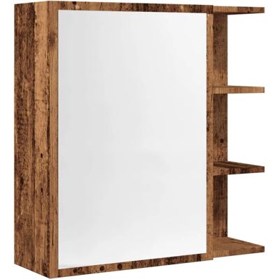 vidaXL Badeværelsesspejlskabinet - Antik træ, 64 cm, Vægmontering vidaXL Badeværelsesspejlskabinet - Antik træ, 64 cm, Vægmontering