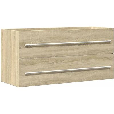 vidaXL Bathroom Furniture Set - Sonoma Oak, Wall-Mount, 100x38.5x48 cm vidaXL Bathroom Furniture Set - Sonoma Oak, Wall-Mount, 100x38.5x48 cm