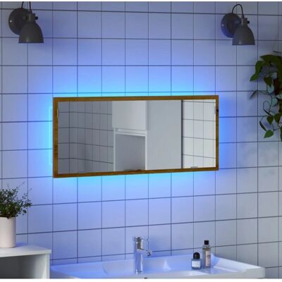 vidaXL Eichen LED Badezimmer Spiegel Wandmontage - Badspiegel vidaXL Eichen LED Badezimmer Spiegel Wandmontage - Badspiegel