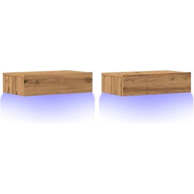 vidaXL Artisan Eiche LED TV-Schrank - 2 Stk - 60x35x15.5 cm vidaXL Artisan Eiche LED TV-Schrank - 2 Stk - 60x35x15.5 cm