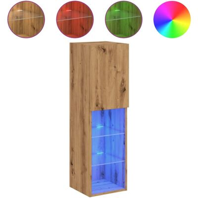 vidaXL 857678 TV-kast - Artisan eiken, LED-verlichting, 30,5x30x102 cm - TV-kast vidaXL 857678 TV-kast - Artisan eiken, LED-verlichting, 30,5x30x102 cm - TV-kast