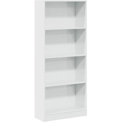 vidaXL Wit hoogglans boekenrek - 60x24x143 cm - Boekenrek vidaXL Wit hoogglans boekenrek - 60x24x143 cm - Boekenrek