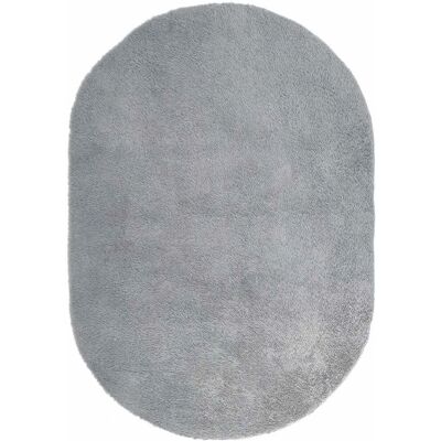 vidaXL Alfombra - Oval Gris Claro Poliéster Duradera Antideslizante vidaXL Alfombra - Oval Gris Claro Poliéster Duradera Antideslizante