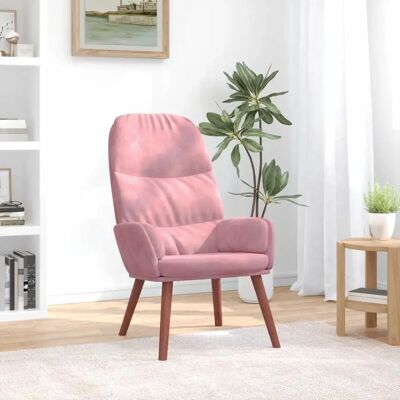 vidaXL Rosa Samt Relaxsessel - Sessel vidaXL Rosa Samt Relaxsessel - Sessel