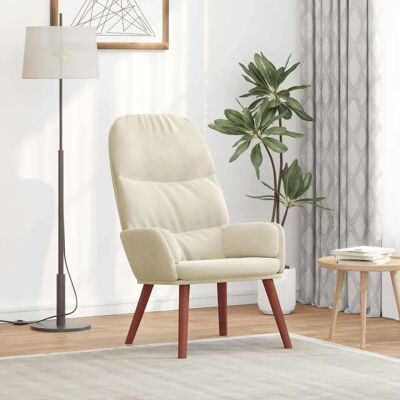 vidaXL Relaxsessel - Samt Cremeweiß - Relax Chair vidaXL Relaxsessel - Samt Cremeweiß - Relax Chair