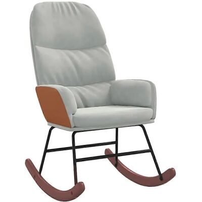 vidaXL Hintaszék hellgrau Samt - Rocking Chair vidaXL Hintaszék hellgrau Samt - Rocking Chair