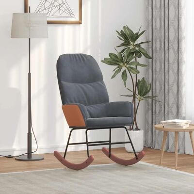vidaXL Hojdacie kreslo tmavosivý zamat - Rocking Chair vidaXL Hojdacie kreslo tmavosivý zamat - Rocking Chair