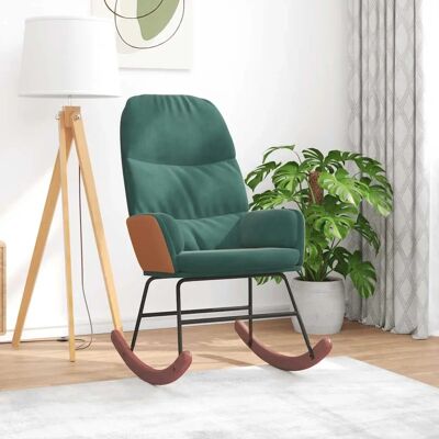 vidaXL Schaukelstuhl Dunkelgrün Samt - Rocking Chair vidaXL Schaukelstuhl Dunkelgrün Samt - Rocking Chair