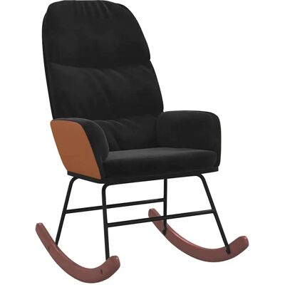 vidaXL Schaukelstuhl Schwarz Samt - Rocking Chair vidaXL Schaukelstuhl Schwarz Samt - Rocking Chair