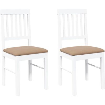 vidaXL 4102432 Witte rubberhout eetkamerstoel - Eetkamerstoel vidaXL 4102432 Witte rubberhout eetkamerstoel - Eetkamerstoel