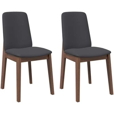 vidaXL Esszimmerstühle mit Kissen 2 Stk. Braun Massivholz Gummibaum vidaXL Esszimmerstühle mit Kissen 2 Stk. Braun Massivholz Gummibaum