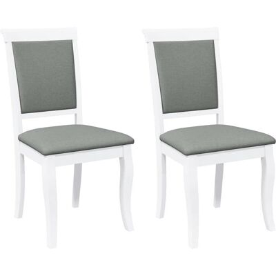 vidaXL 4102489 Witte rubberwood eetkamerstoel - Eetkamerstoel vidaXL 4102489 Witte rubberwood eetkamerstoel - Eetkamerstoel