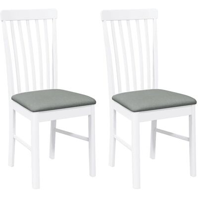 vidaXL 4102503 Weiße Gummiholz Esszimmerstuhl - Ergonomisch, Stabil vidaXL 4102503 Weiße Gummiholz Esszimmerstuhl - Ergonomisch, Stabil