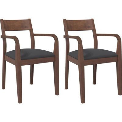 VidaXL 4102508 Eetkamerstoel - Ergonomisch, massief rubberhout, bruin VidaXL 4102508 Eetkamerstoel - Ergonomisch, massief rubberhout, bruin