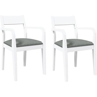 VidaXL Weiße Gummiholz Esszimmerstuhl - Ergonomisch, Gepolstert, 110kg VidaXL Weiße Gummiholz Esszimmerstuhl - Ergonomisch, Gepolstert, 110kg