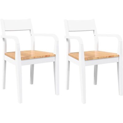 vidaXL 4102512 ergonomische eettafelstoel van massief rubberhout - Eetkamerstoel vidaXL 4102512 ergonomische eettafelstoel van massief rubberhout - Eetkamerstoel
