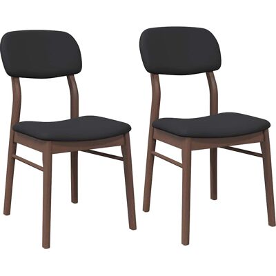 vidaXL Esszimmerstühle mit Kissen 2 Stück Braun Massivholz vidaXL Esszimmerstühle mit Kissen 2 Stück Braun Massivholz