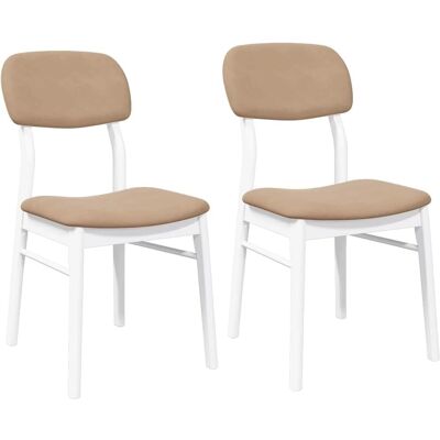 vidaXL Esszimmerstühle mit Kissen 2 Stk. Weiß Massivholz vidaXL Esszimmerstühle mit Kissen 2 Stk. Weiß Massivholz