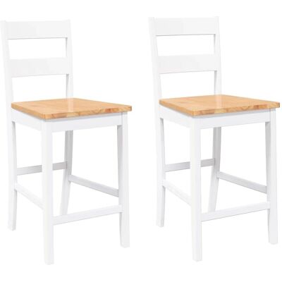 vidaXL Tabourets de bar en bois blanc 2 pcs - Tabouret de bar - Publicité vidaXL Tabourets de bar en bois blanc 2 pcs - Tabouret de bar - Publicité