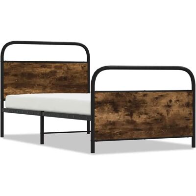 vidaXL Metallbett 120x190 cm Räuchereiche - Bettgestell vidaXL Metallbett 120x190 cm Räuchereiche - Bettgestell