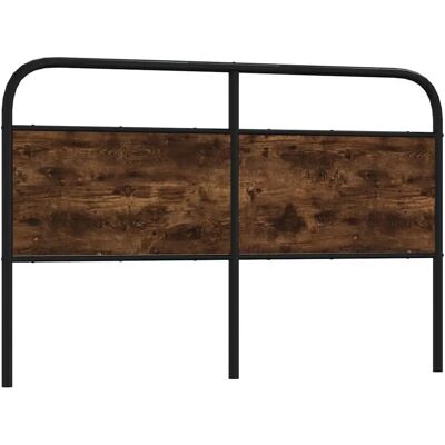 vidaXL Headboard Smoked Oak 160 cm Steel and Engineered Wood - Headboard vidaXL Headboard Smoked Oak 160 cm Steel and Engineered Wood - Headboard