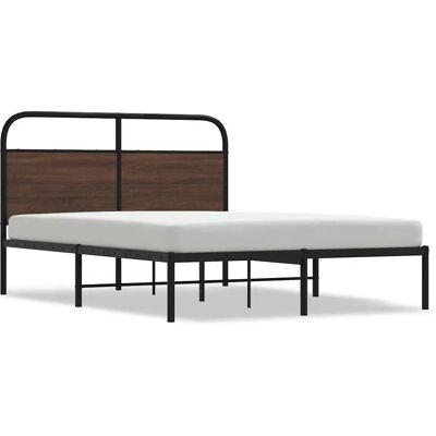 vidaXL Sängram - 140x200 cm - Ruskea tammi - Teräs - Klassinen sänky vidaXL Sängram - 140x200 cm - Ruskea tammi - Teräs - Klassinen sänky